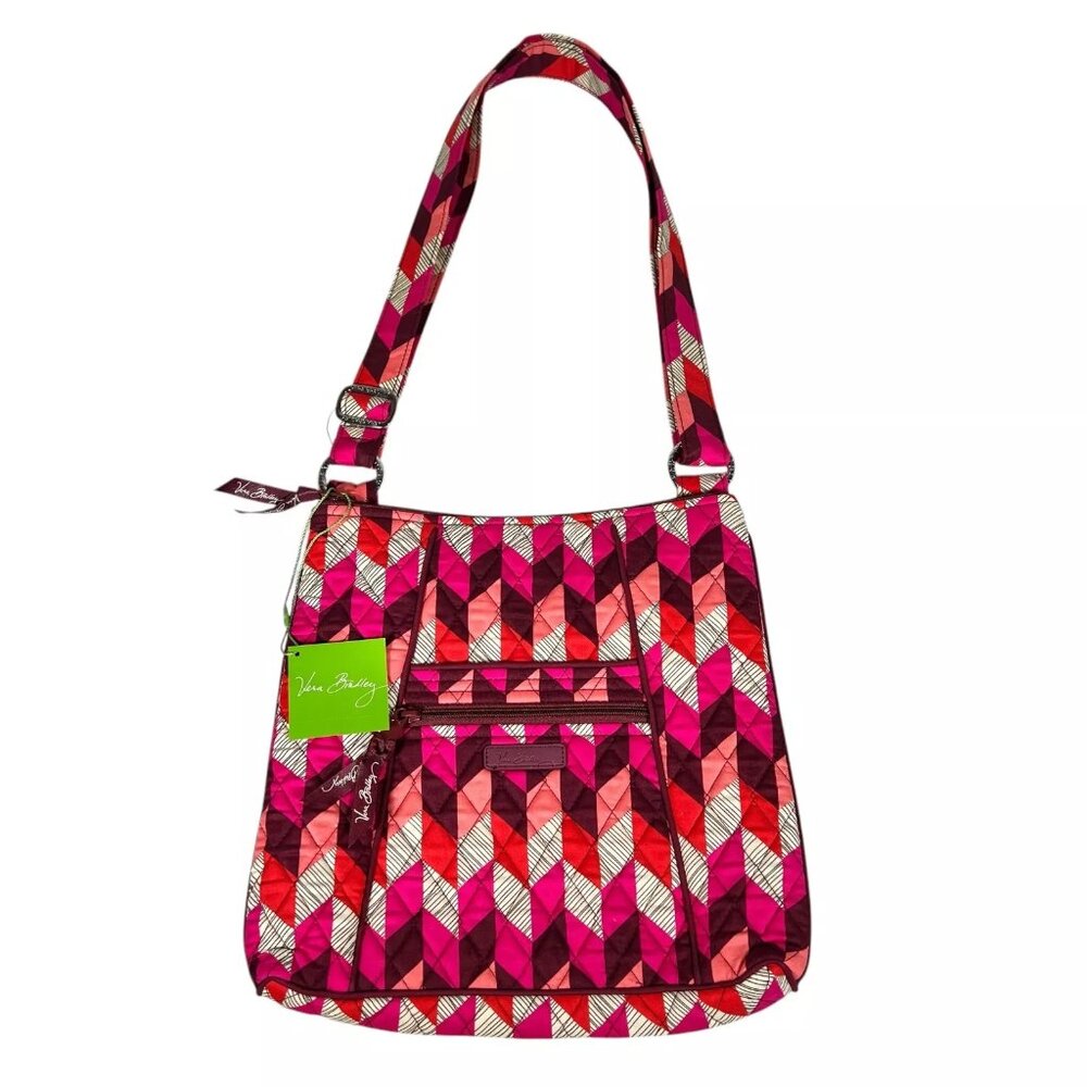 Vera Bradley Womens Hipster Bohemian Chevron Adjustable Strap Crossbody Bag - Picture 1 of 12